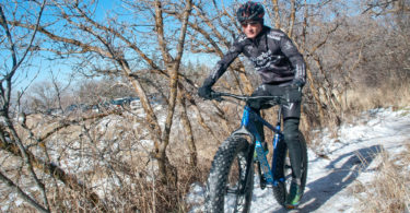Aaron Phillips trains for the Sweaty Yeti Fat Bike Race on the Neff's Canyon Trail, December, 2017 – Photo © Scott Cullins