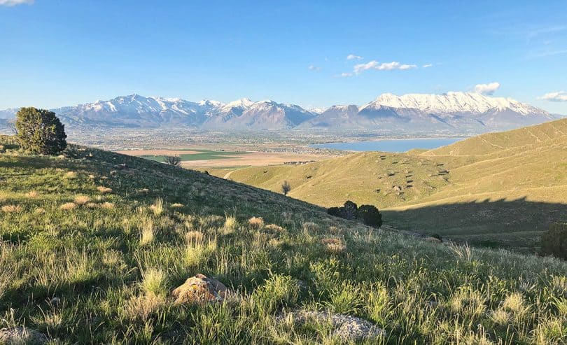 Photo from the Eagle Mountain Trails, looking northeast towards Provo Lake and the Wasatch Mountains.