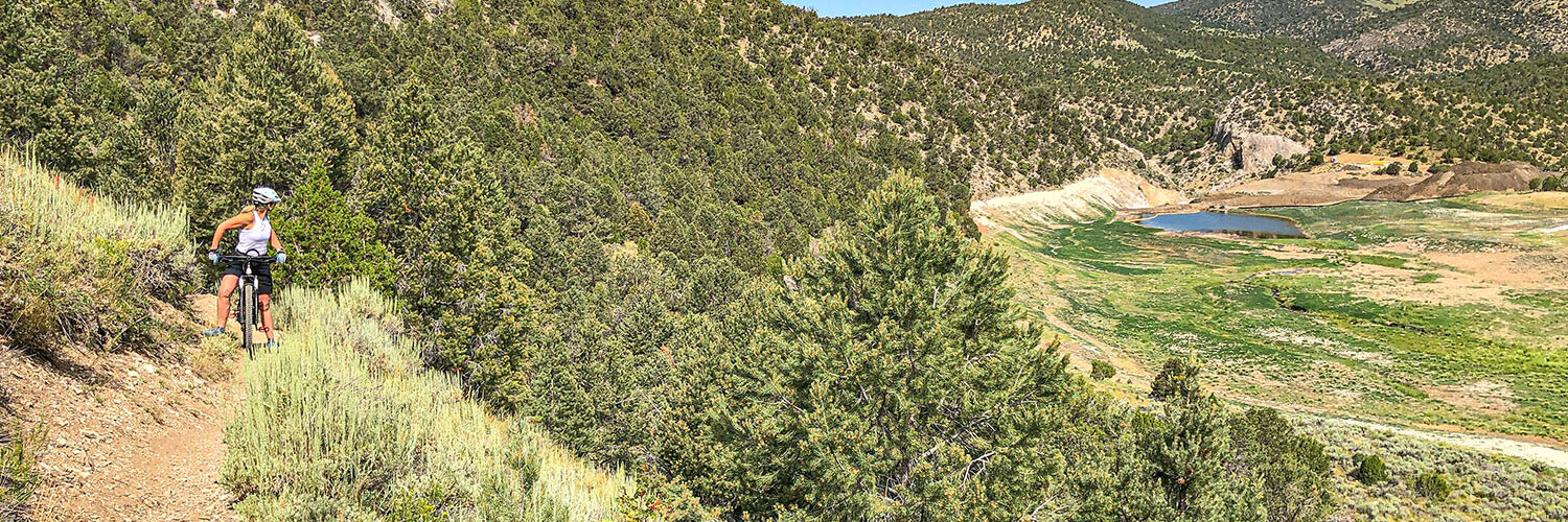 Mountain Biking on the Cave Lake trail network outside of Ely, Nevada